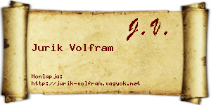 Jurik Volfram névjegykártya